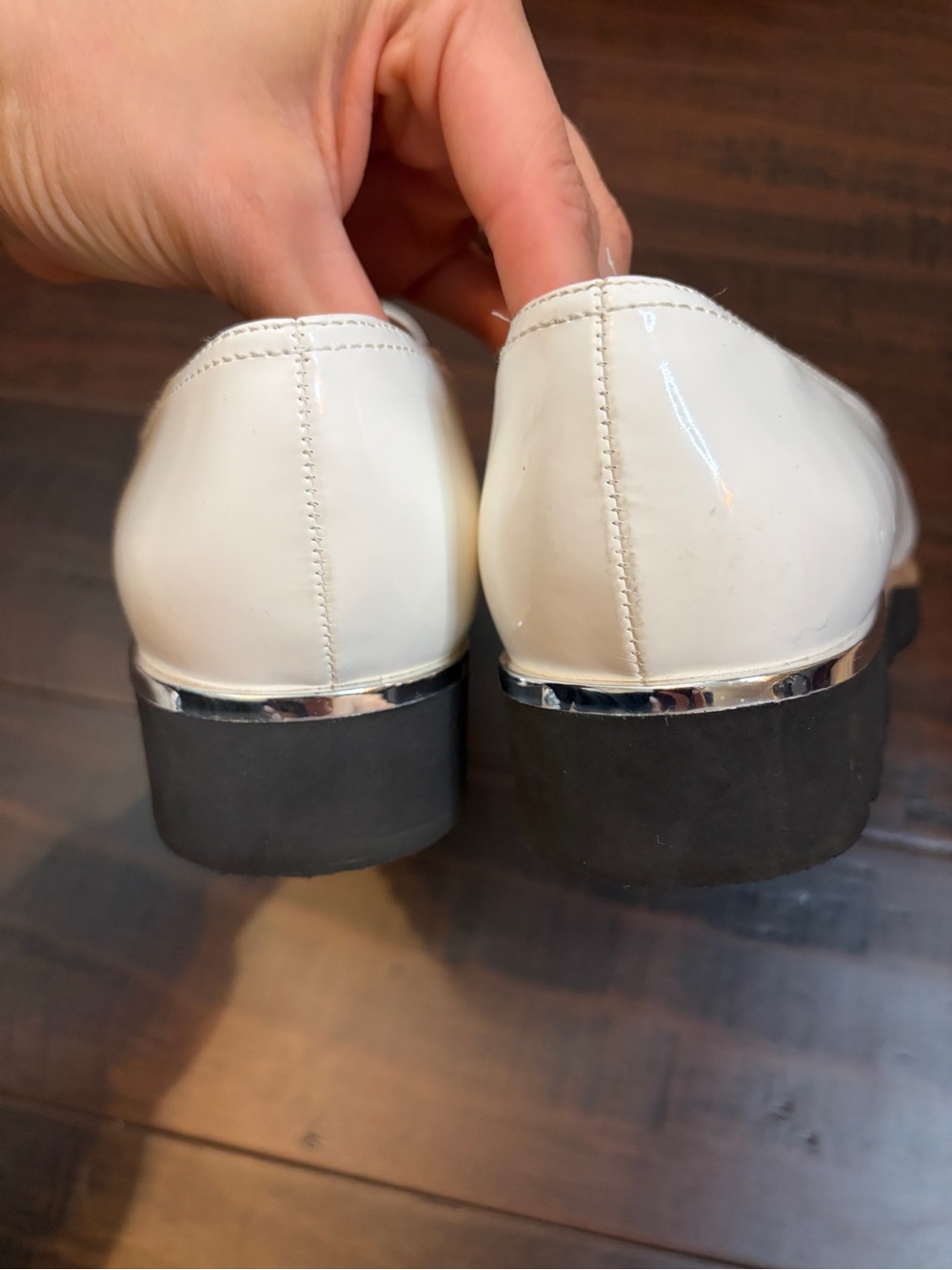 Franco Sarto White Leather Lug Sole Loafer preppy classic chic business casual - Picture 5 of 10